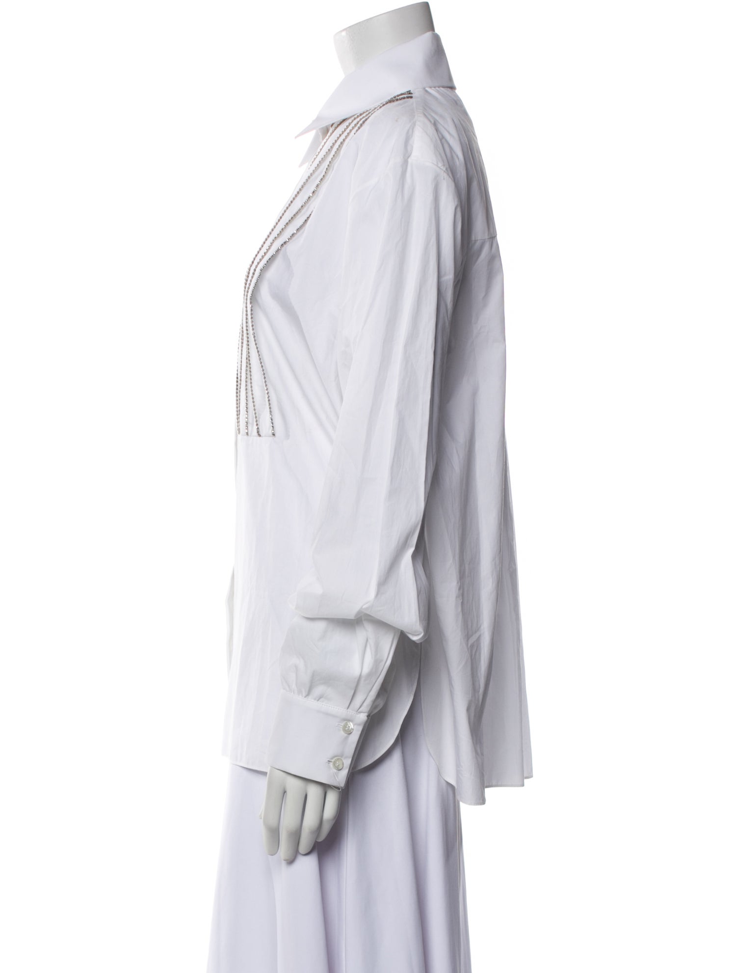 Alexandre Vauthier Striped Long Sleeve Button-Up Top