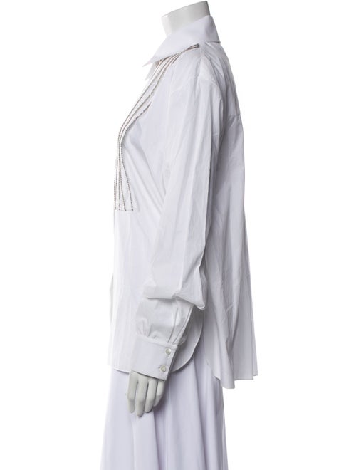 Alexandre Vauthier Striped Long Sleeve Button-Up Top