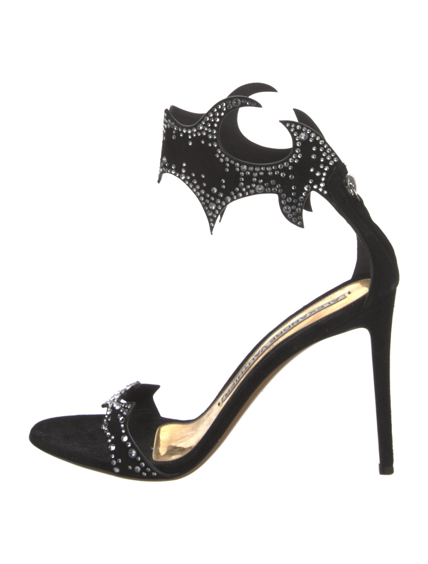 Alexandre Vauthier Suede Crystal Embellishments Sandals w/ Tags