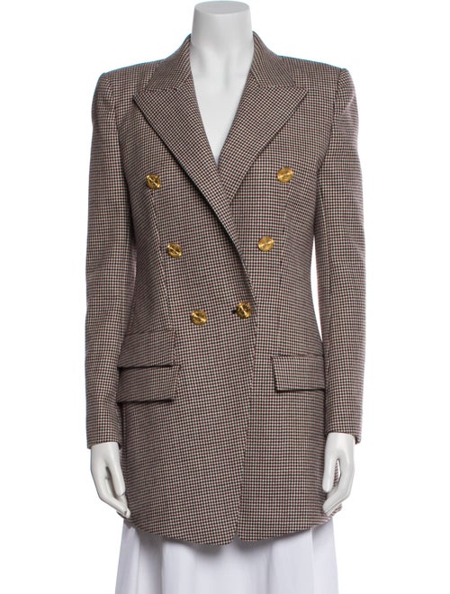 Alexandre Vauthier Wool Houndstooth Print Coat