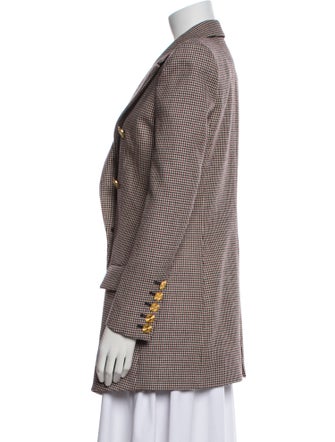 Alexandre Vauthier Wool Houndstooth Print Coat