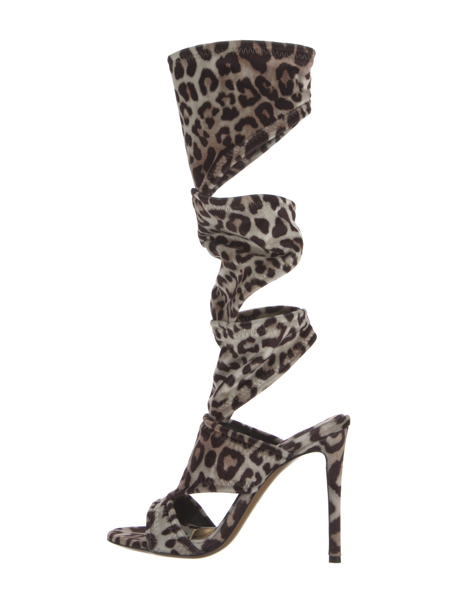 Alexandre Vauthier Velvet Printed Gladiator Sandals w/ Tags