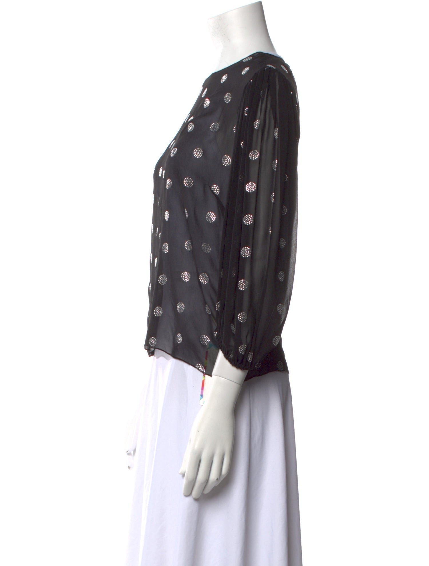 Alexandre Vauthier Silk Polka Dot Print Blouse