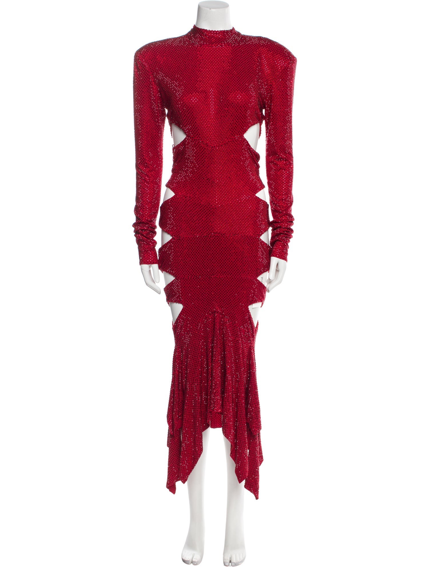 Alexandre Vauthier Mock Neck Midi Length Dress