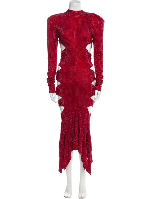 Alexandre Vauthier Mock Neck Midi Length Dress