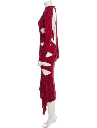 Alexandre Vauthier Mock Neck Midi Length Dress