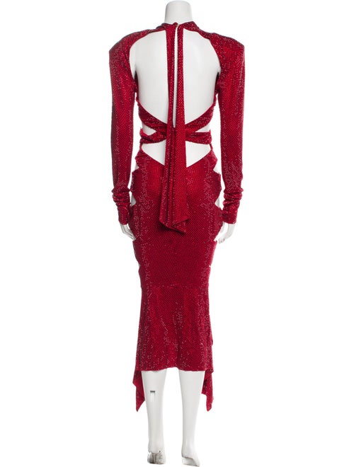 Alexandre Vauthier Mock Neck Midi Length Dress