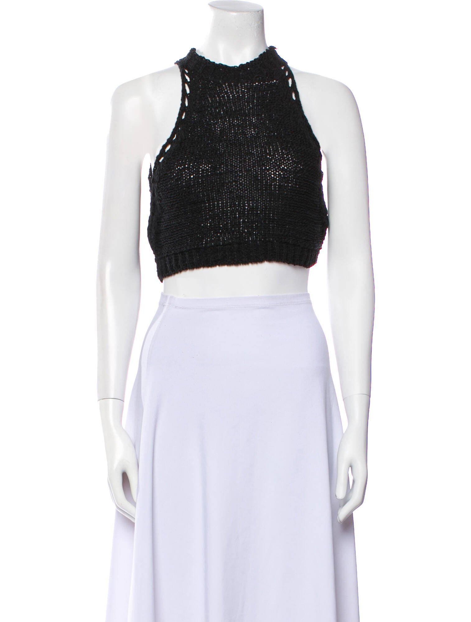 Alexandre Vauthier Crew Neck Sleeveless Crop Top