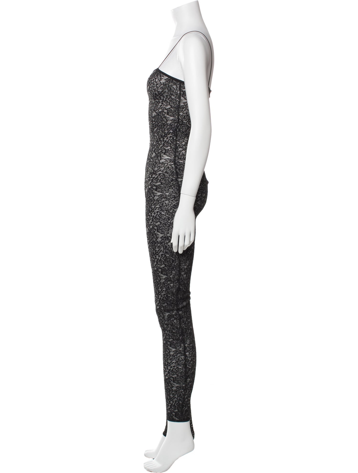 Alexandre Vauthier Lace Pattern Square Neckline Jumpsuit