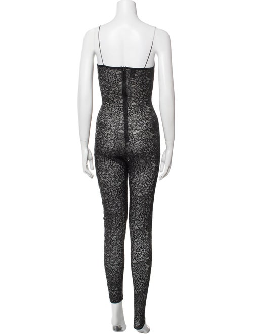 Alexandre Vauthier Lace Pattern Square Neckline Jumpsuit