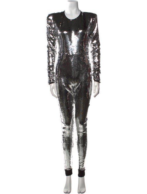 Alexandre Vauthier Sequin Crew Neck Jumpsuit