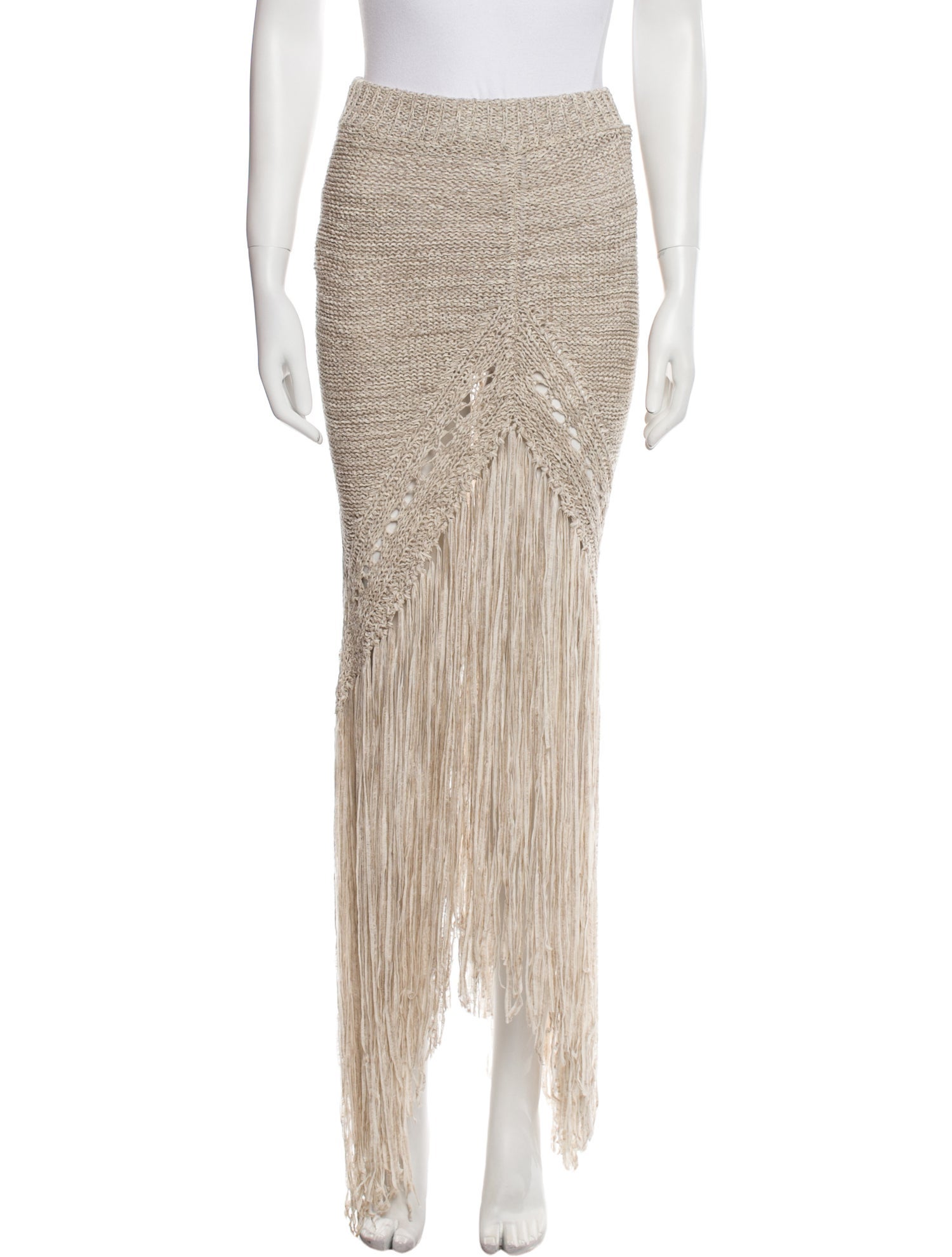 Alexandre Vauthier Linen Long Skirt