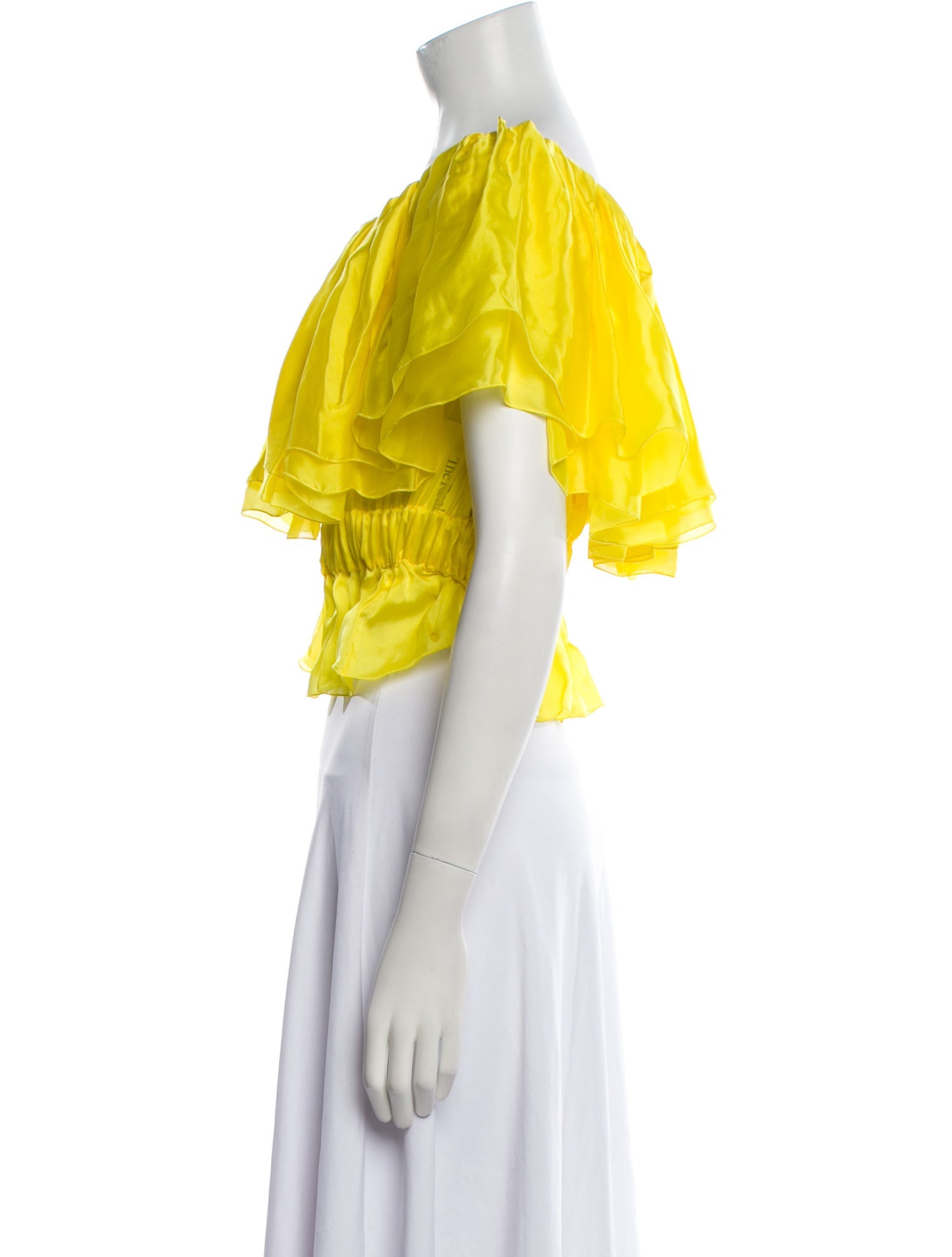 Alexandre Vauthier Silk Bateau Neckline Crop Top