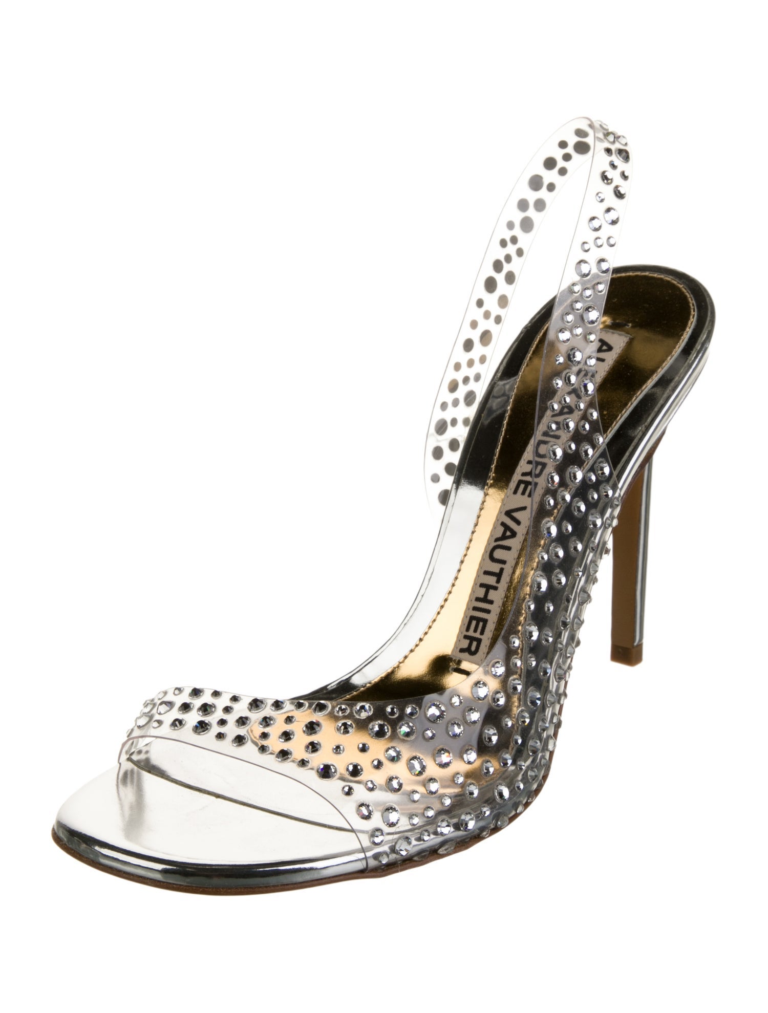 Alexandre Vauthier Crystal Crystal Embellishments Slingback Sandals