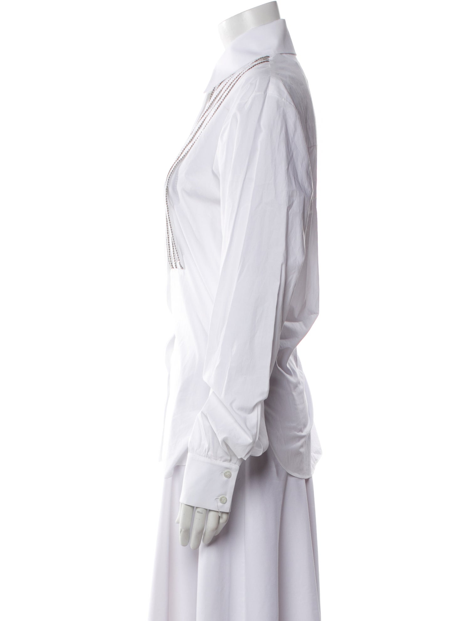 Alexandre Vauthier Striped Long Sleeve Button-Up Top