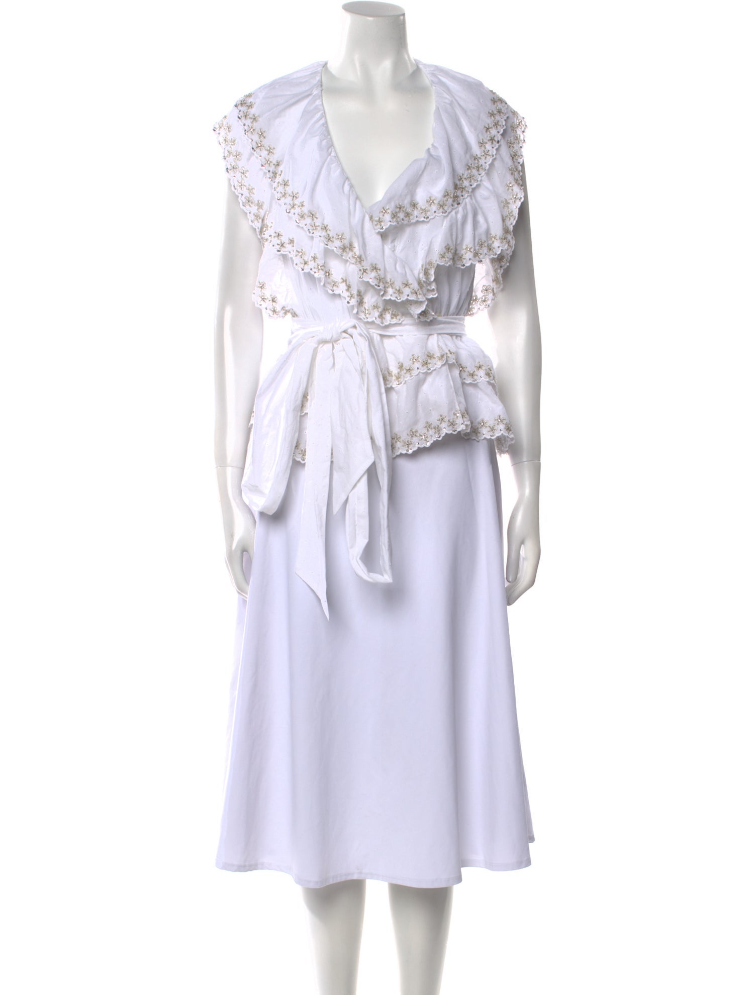 Alexandre Vauthier V-Neck Three-Quarter Sleeve Blouse