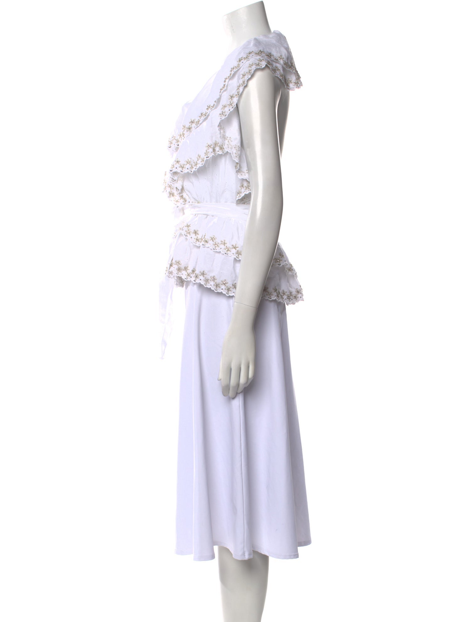 Alexandre Vauthier V-Neck Three-Quarter Sleeve Blouse