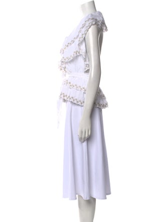 Alexandre Vauthier V-Neck Three-Quarter Sleeve Blouse