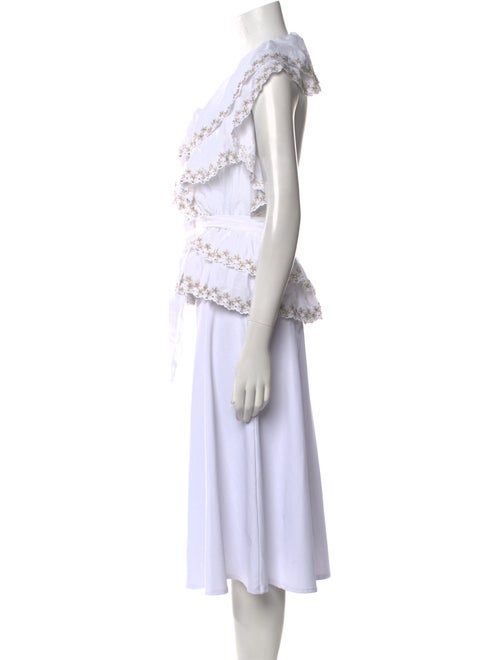 Alexandre Vauthier V-Neck Three-Quarter Sleeve Blouse