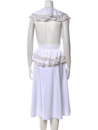 Alexandre Vauthier V-Neck Three-Quarter Sleeve Blouse