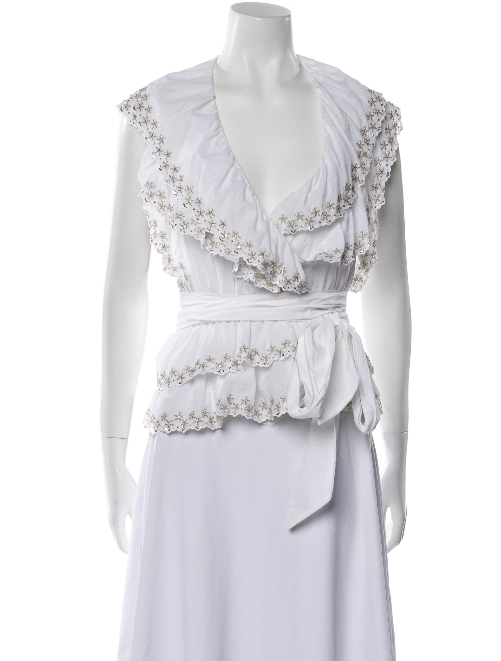 Alexandre Vauthier V-Neck Sleeveless Blouse w/ Tags