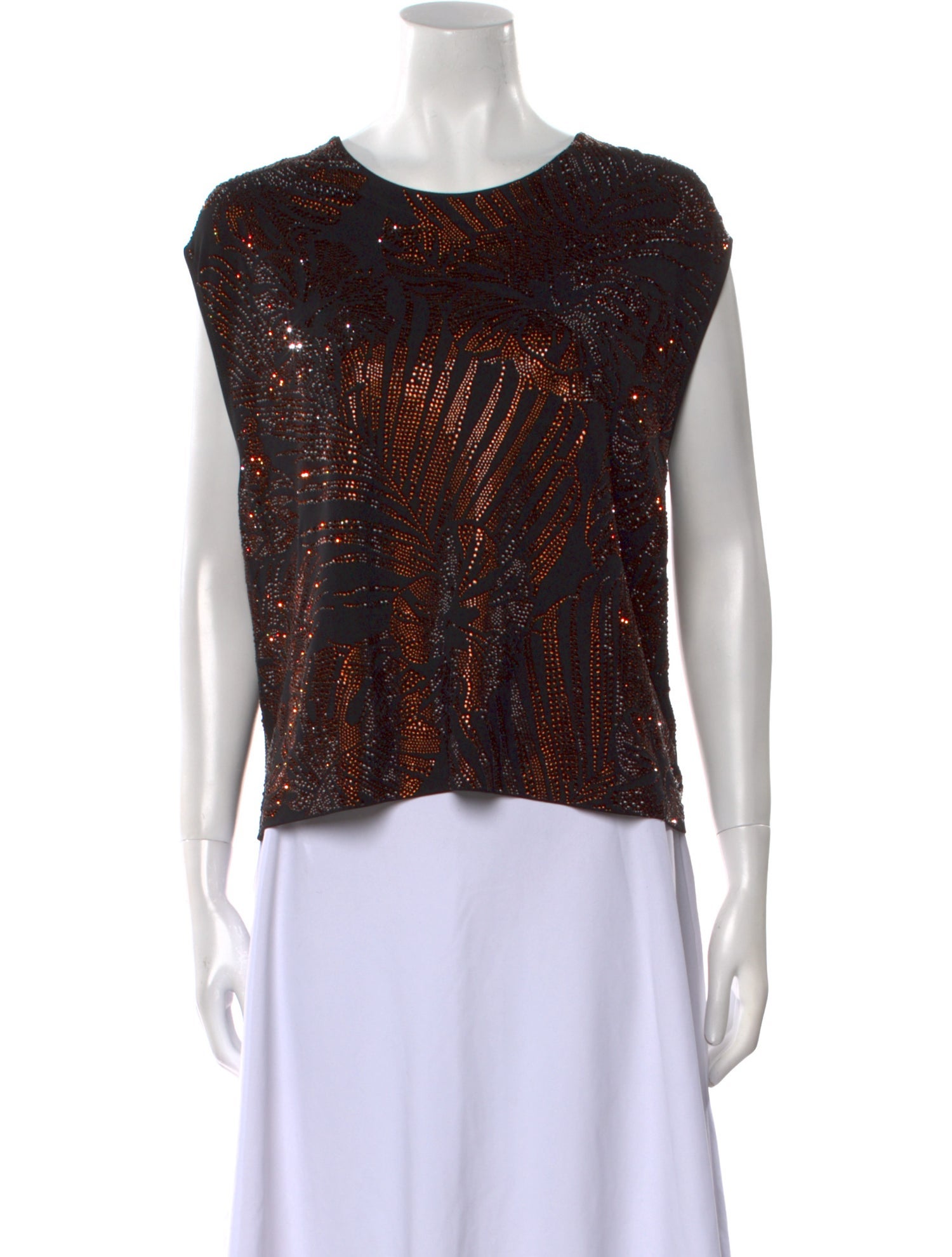 Alexandre Vauthier Patterned Crew Neck Crop Top w/ Tags