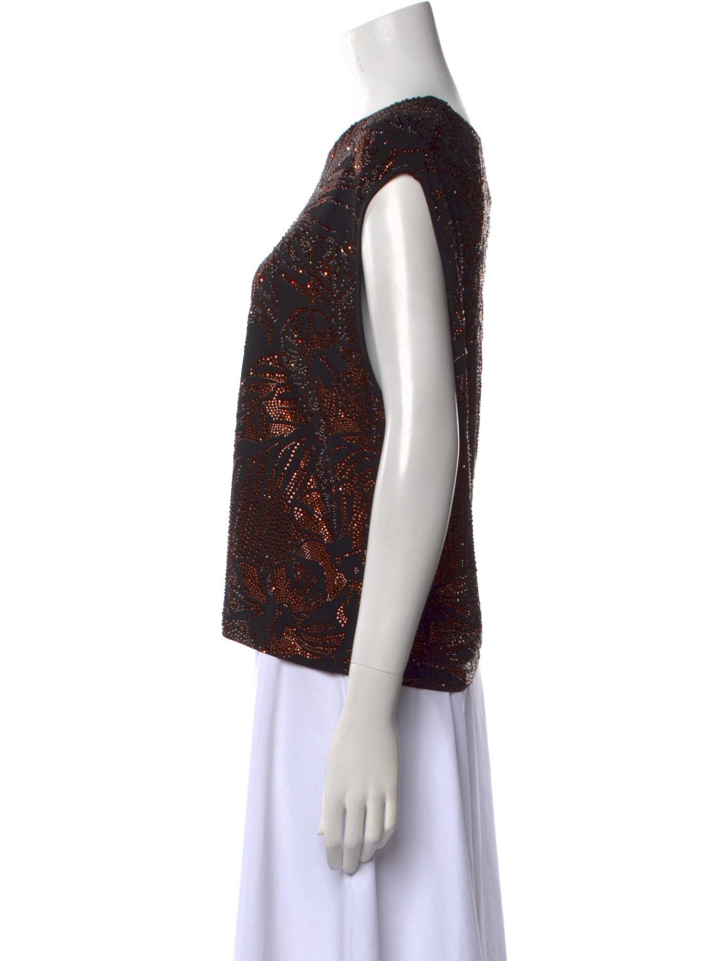 Alexandre Vauthier Patterned Crew Neck Crop Top w/ Tags