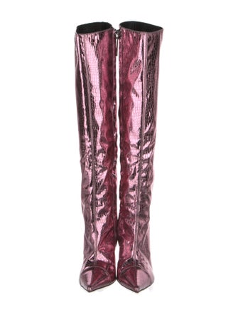Alexandre Vauthier Leather Animal Print Boots