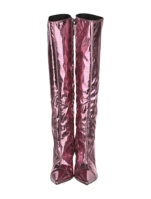 Alexandre Vauthier Leather Animal Print Boots