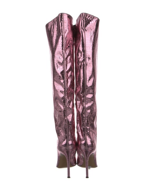 Alexandre Vauthier Leather Animal Print Boots