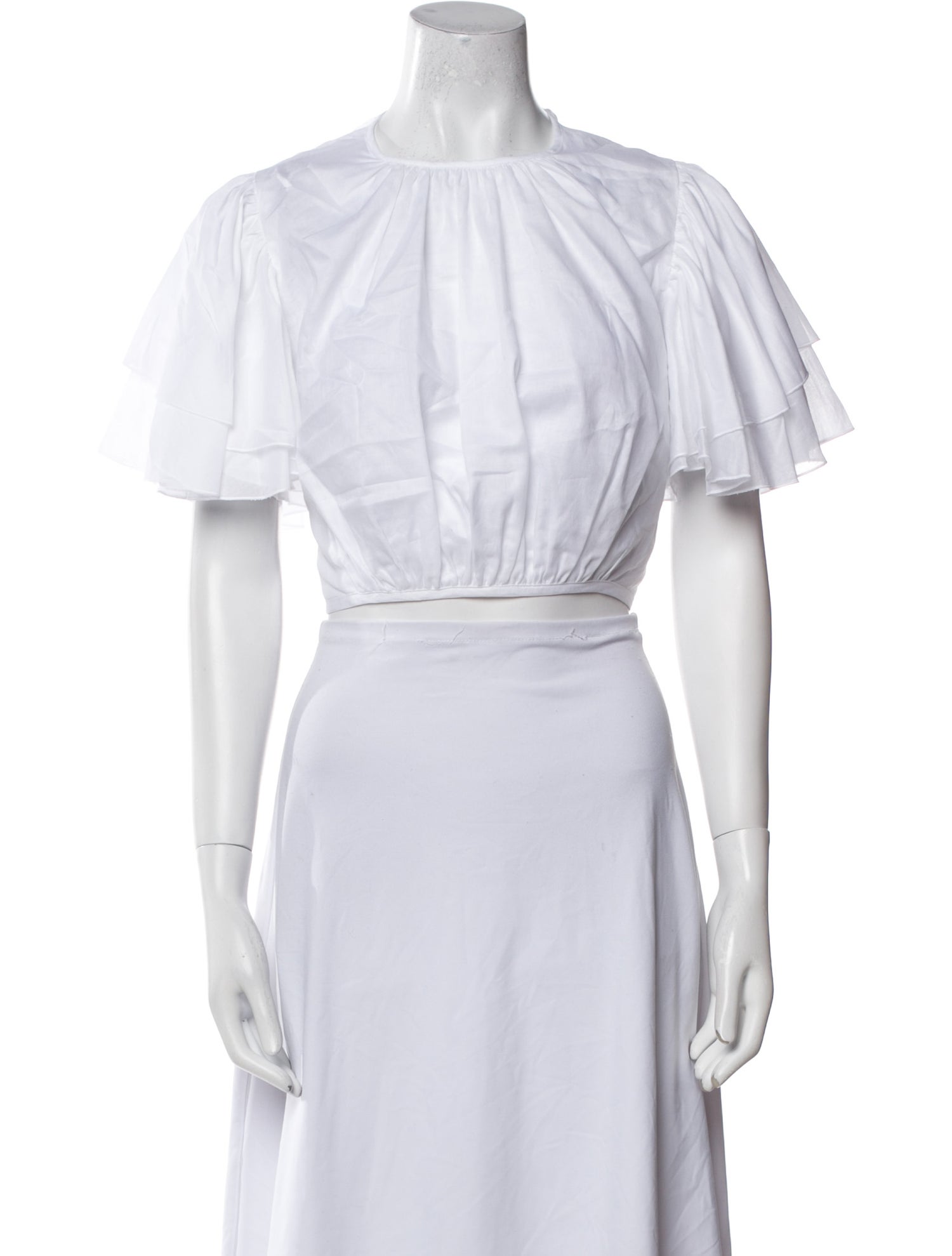 Alexandre Vauthier Crew Neck Short Sleeve Crop Top