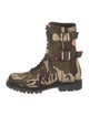 Alexandre Vauthier Canvas Camouflage Print Combat Boots