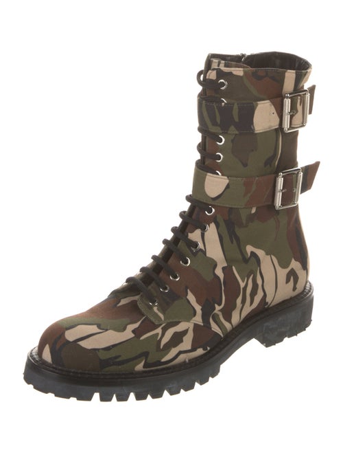 Alexandre Vauthier Canvas Camouflage Print Combat Boots