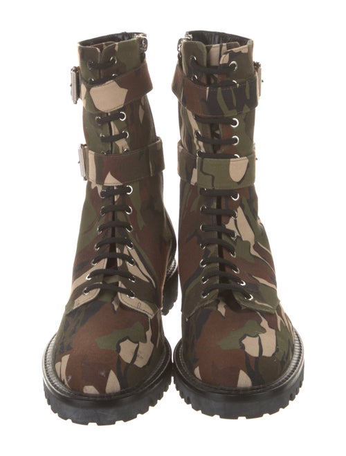 Alexandre Vauthier Canvas Camouflage Print Combat Boots