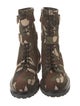 Alexandre Vauthier Canvas Camouflage Print Combat Boots
