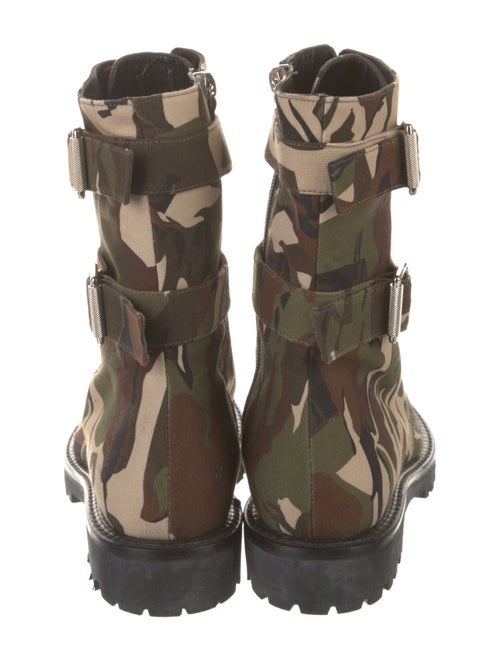 Alexandre Vauthier Canvas Camouflage Print Combat Boots