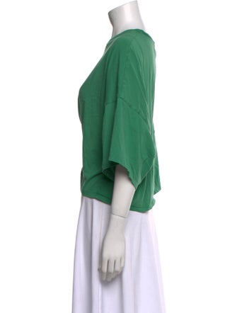 Alexandre Vauthier Scoop Neck Three-Quarter Sleeve Crop Top