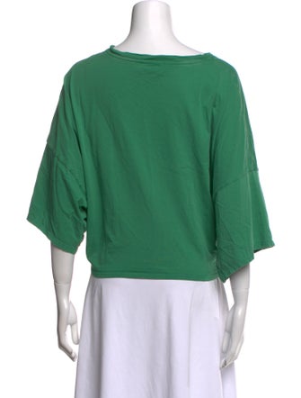 Alexandre Vauthier Scoop Neck Three-Quarter Sleeve Crop Top