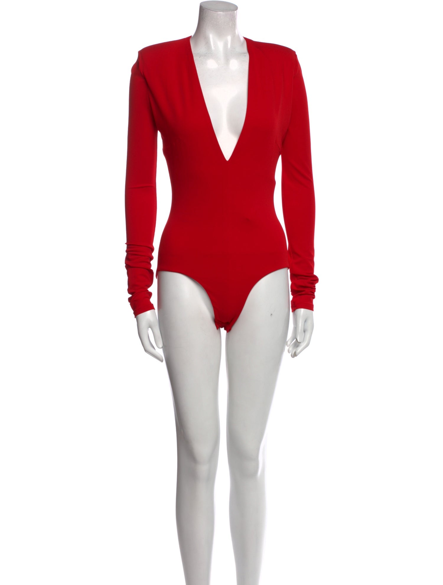 Alexandre Vauthier V-Neck Long Sleeve Bodysuit