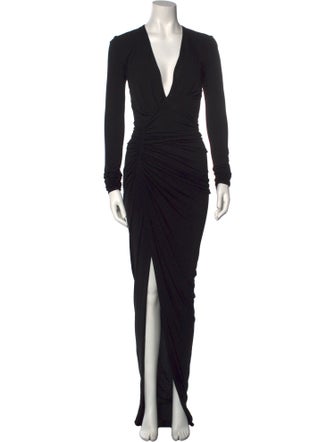 Alexandre Vauthier Plunge Neckline Long Dress