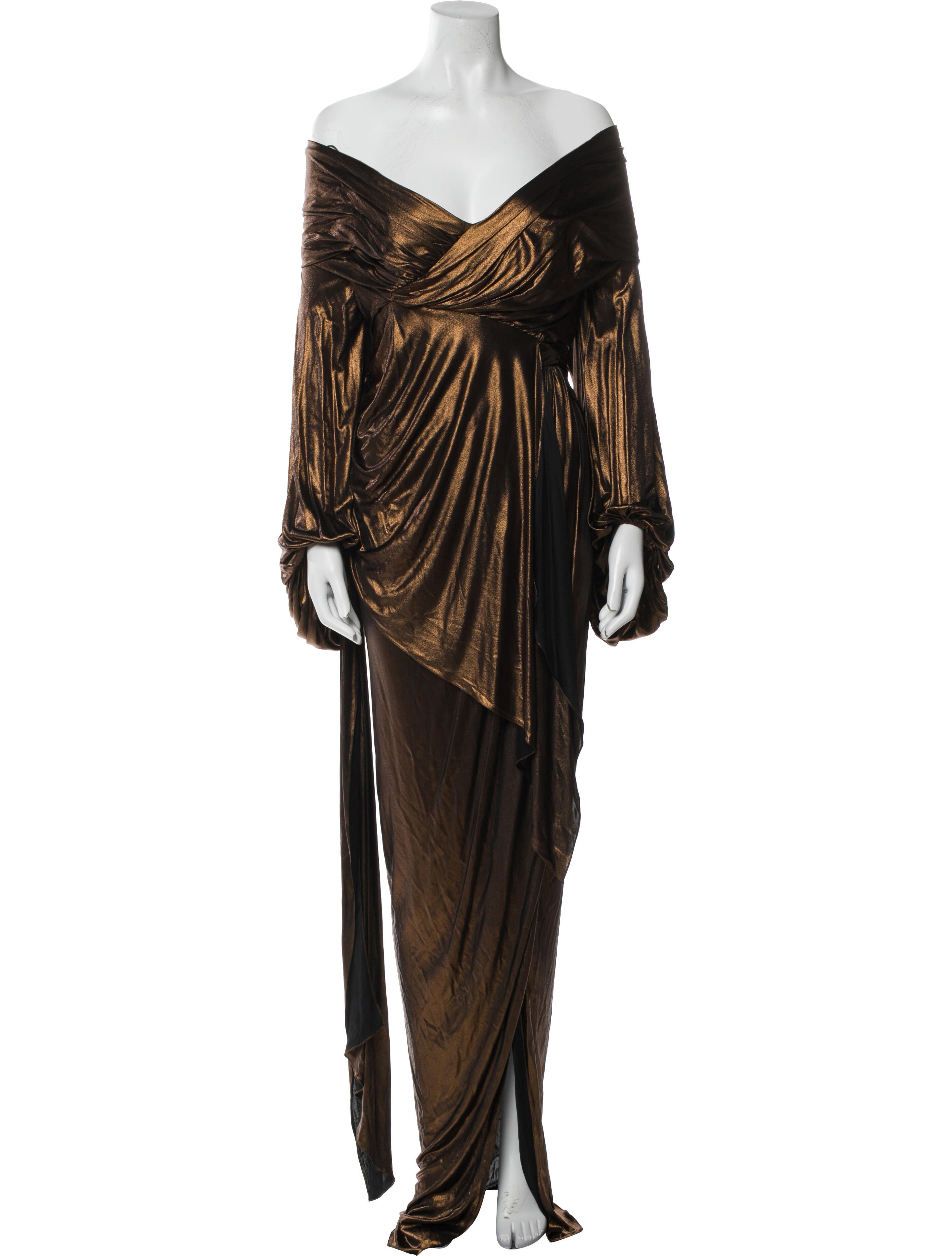 Alexandre Vauthier Off-The-Shoulder Long Dress