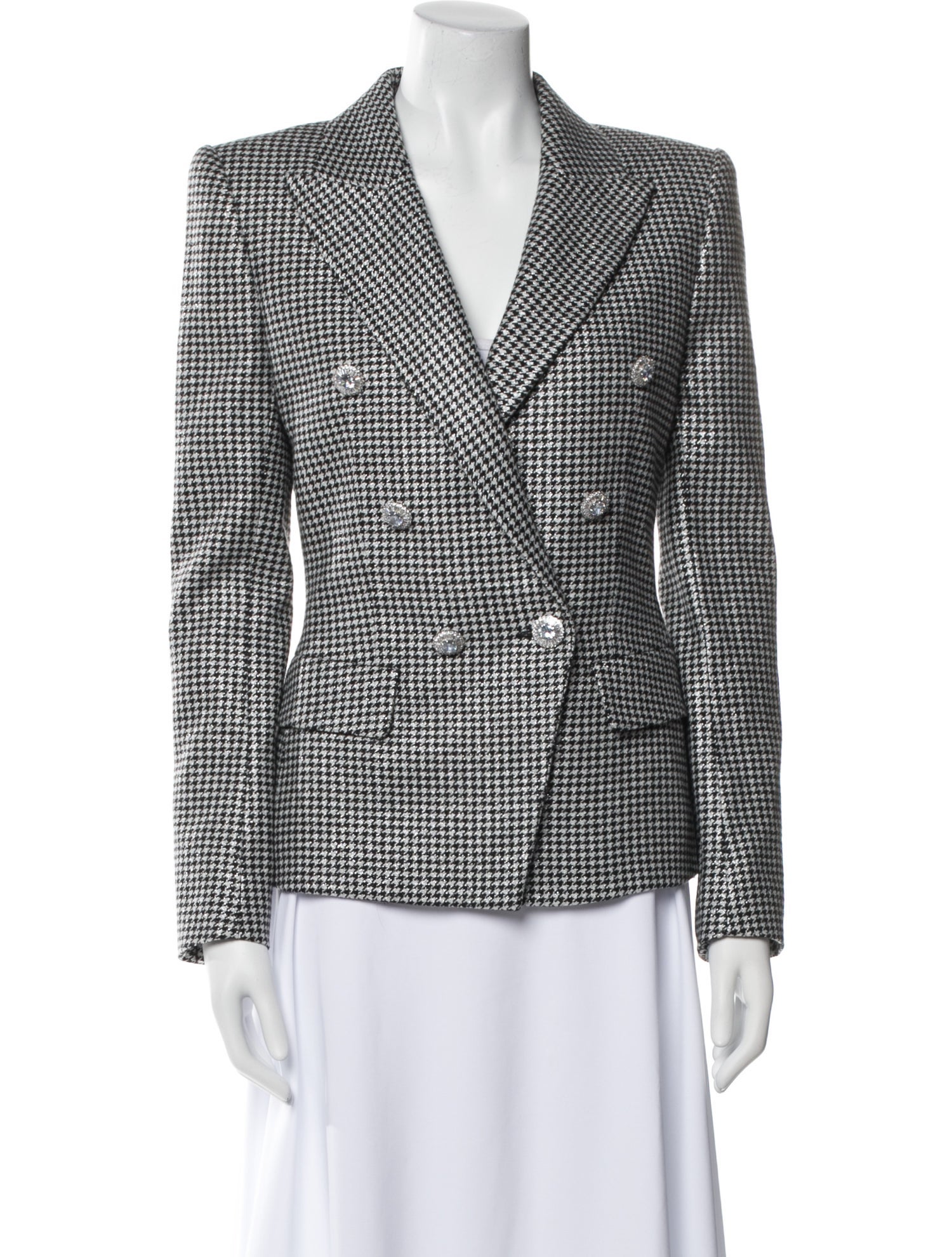 Alexandre Vauthier Wool Plaid Print Blazer w/ Tags