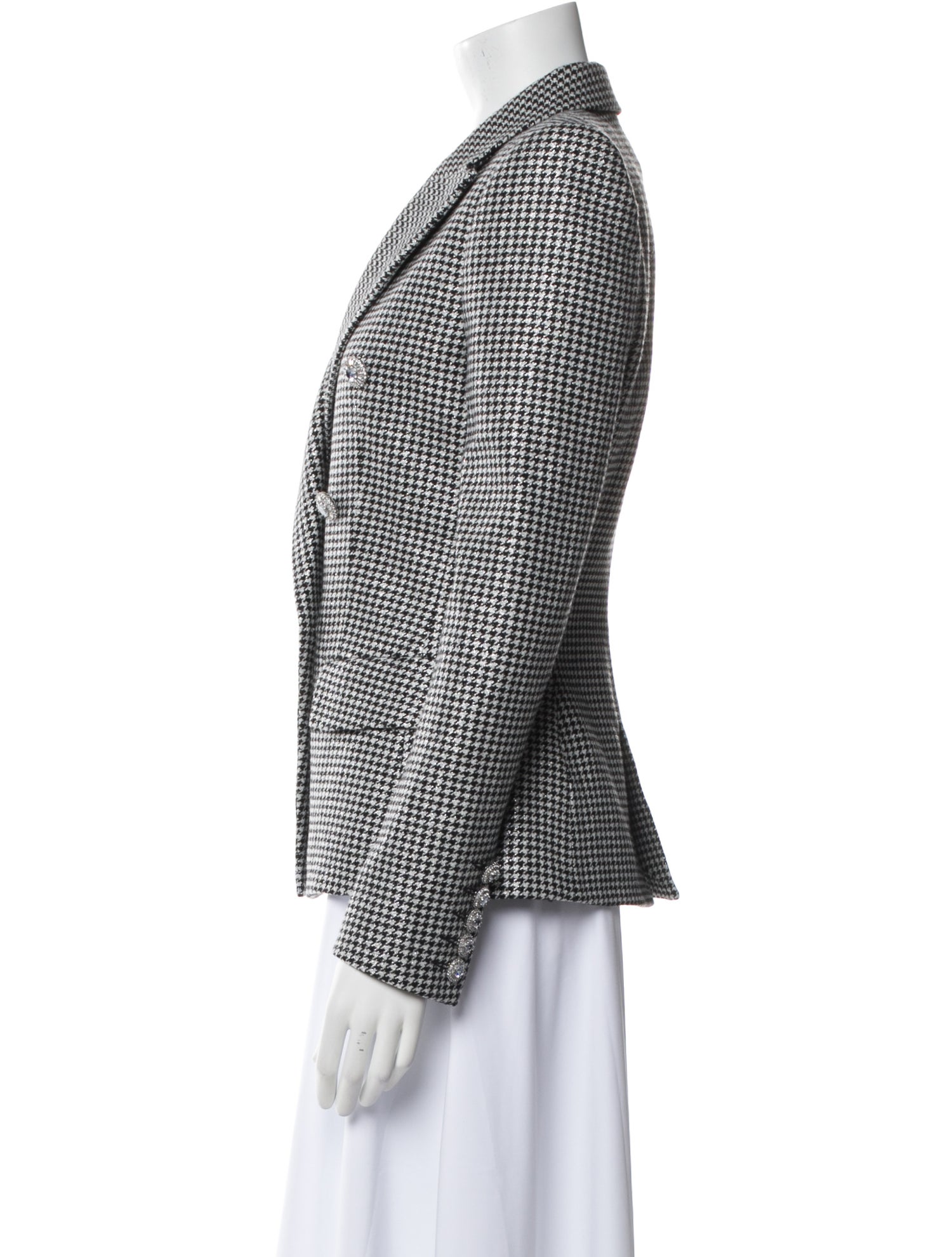 Alexandre Vauthier Wool Plaid Print Blazer w/ Tags