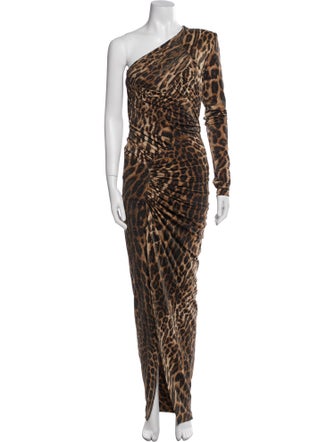 Alexandre Vauthier Animal Print Long Dress