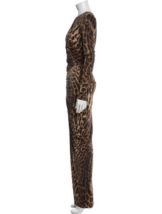 Alexandre Vauthier Animal Print Long Dress