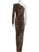 Alexandre Vauthier Animal Print Long Dress