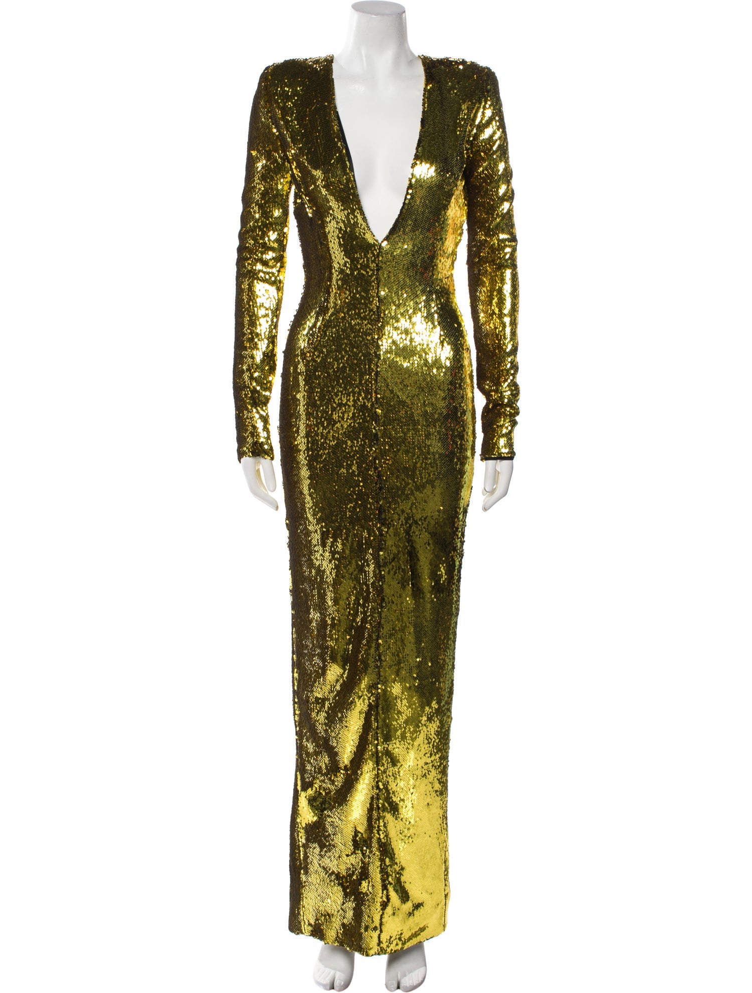 Alexandre Vauthier Plunge Neckline Long Dress w/ Tags