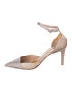Alexandre Vauthier Satin Crystal Embellishments D'Orsay Pumps