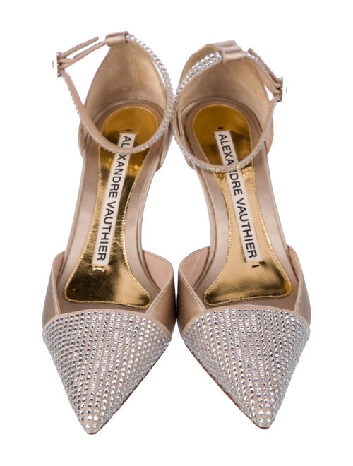 Alexandre Vauthier Satin Crystal Embellishments D'Orsay Pumps