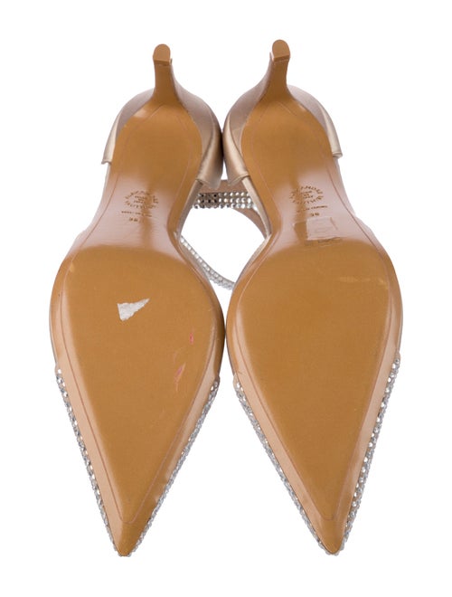 Alexandre Vauthier Satin Crystal Embellishments D'Orsay Pumps